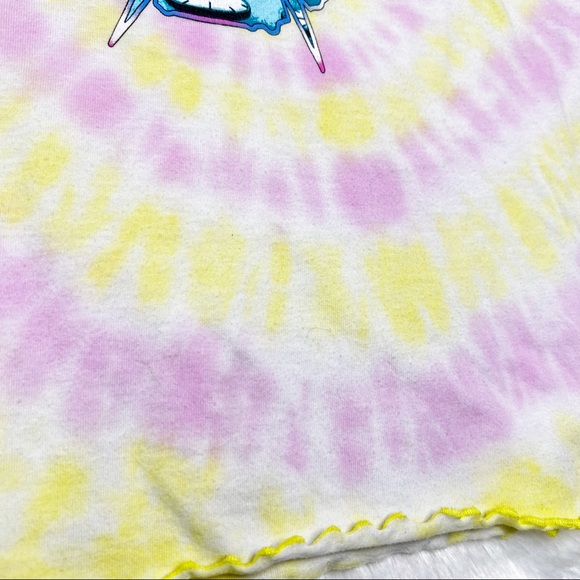 Pink Floyd Women’s Fitted Tie Dye Long Sleeve T-Shirt Scalloped Edges Sz M - Picture 6 of 8